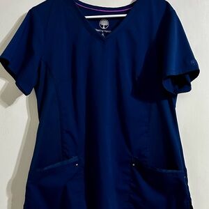 Navy Blue Scrub Top